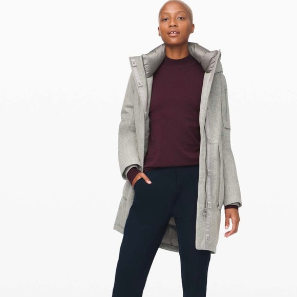 lululemon athletica Jackets & Blazers - LULULEMON NWOT Winter Warrior Parka *Wool Heathered Silver Graphite size 6